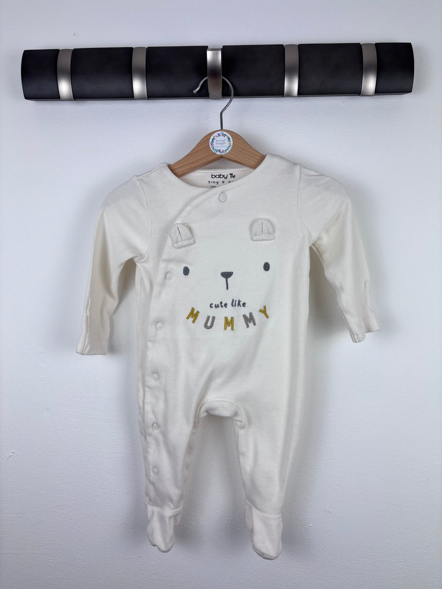 Tu Cream Cute Like Mummy Sleepsuit 3-6 Months-Sleepsuits-Second Snuggle Preloved