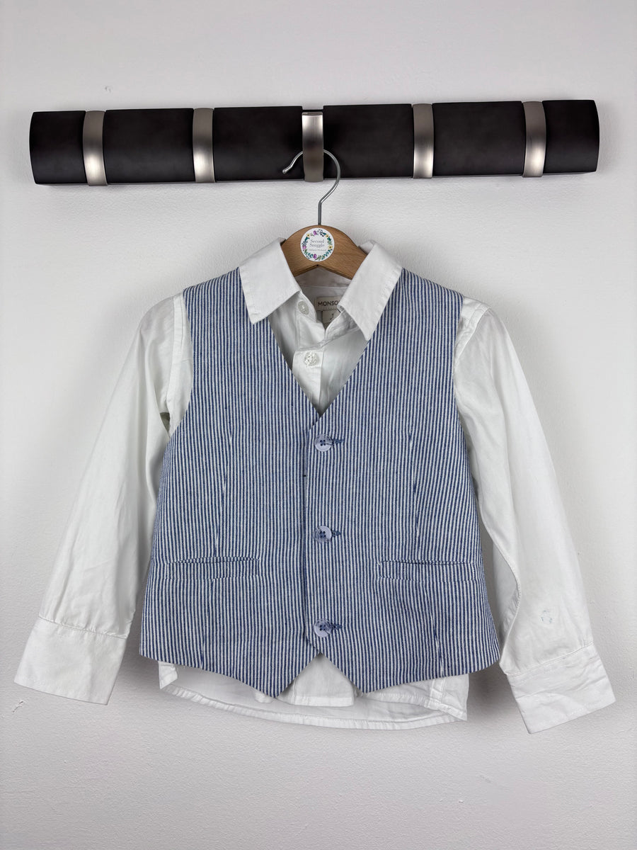 Monsoon Shirt and Waistcoat Set 4 Years-Suits-Second Snuggle Preloved