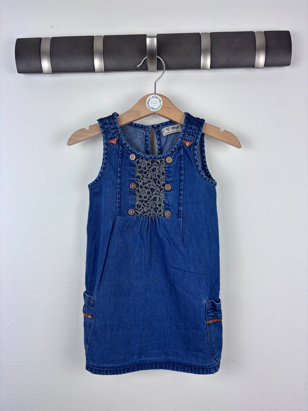 Next Denim Pinafore Dress 9-12 Months