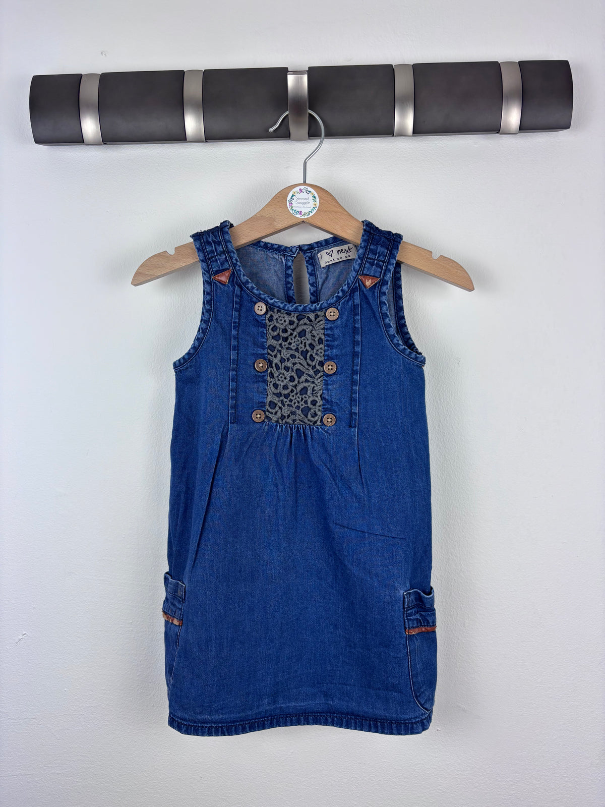 Next Denim Pinafore Dress 9-12 Months-Dresses-Second Snuggle Preloved