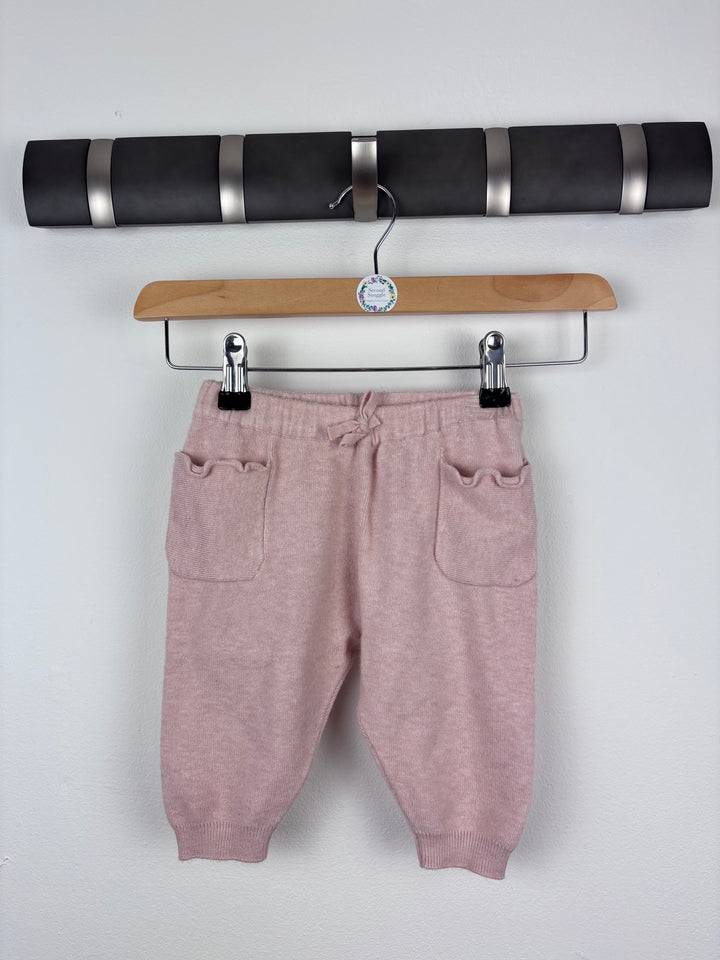 Zara Pink Knit Joggers 9-12 Months-Trousers-Second Snuggle Preloved