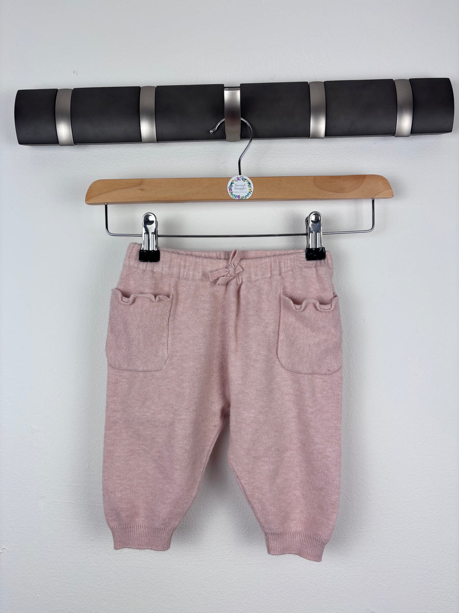 Zara Pink Knit Joggers 9-12 Months-Trousers-Second Snuggle Preloved