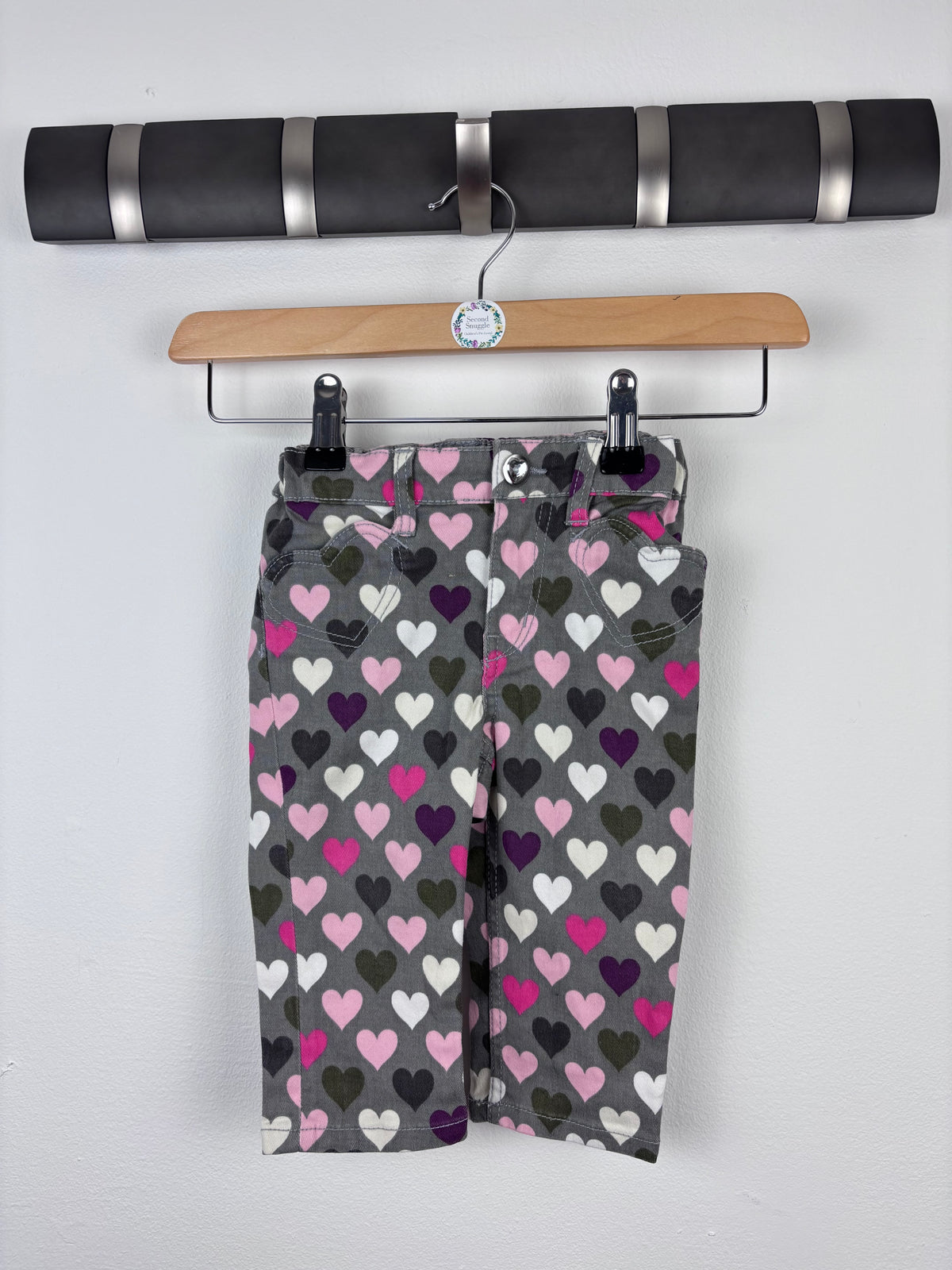 H&M Heart Print Trousers 6-9 Months-Trousers-Second Snuggle Preloved