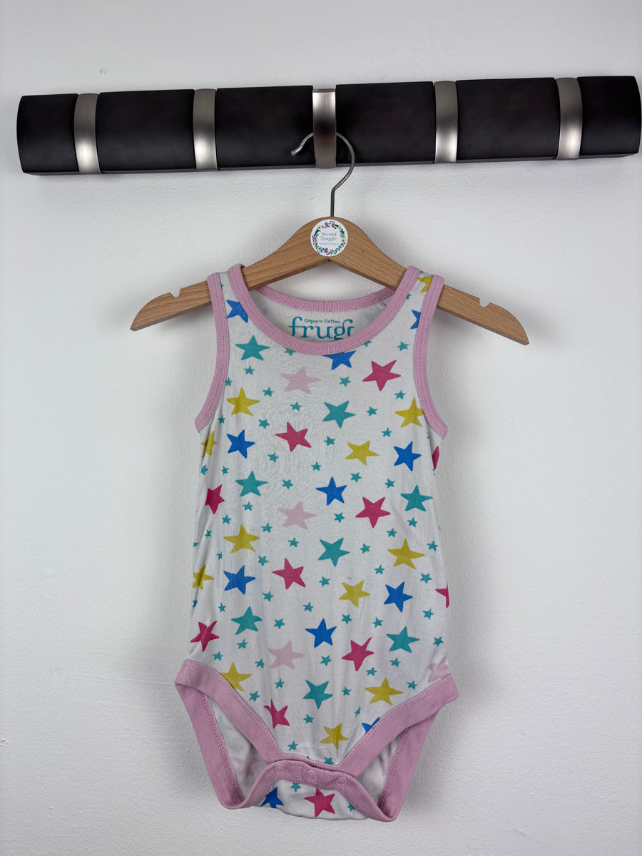 Frugi Star Print Sleeveless Bodysuit 6-12 Months-Vests-Second Snuggle Preloved