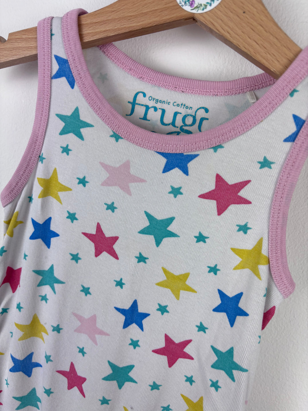 Frugi Star Print Sleeveless Bodysuit 6-12 Months-Vests-Second Snuggle Preloved