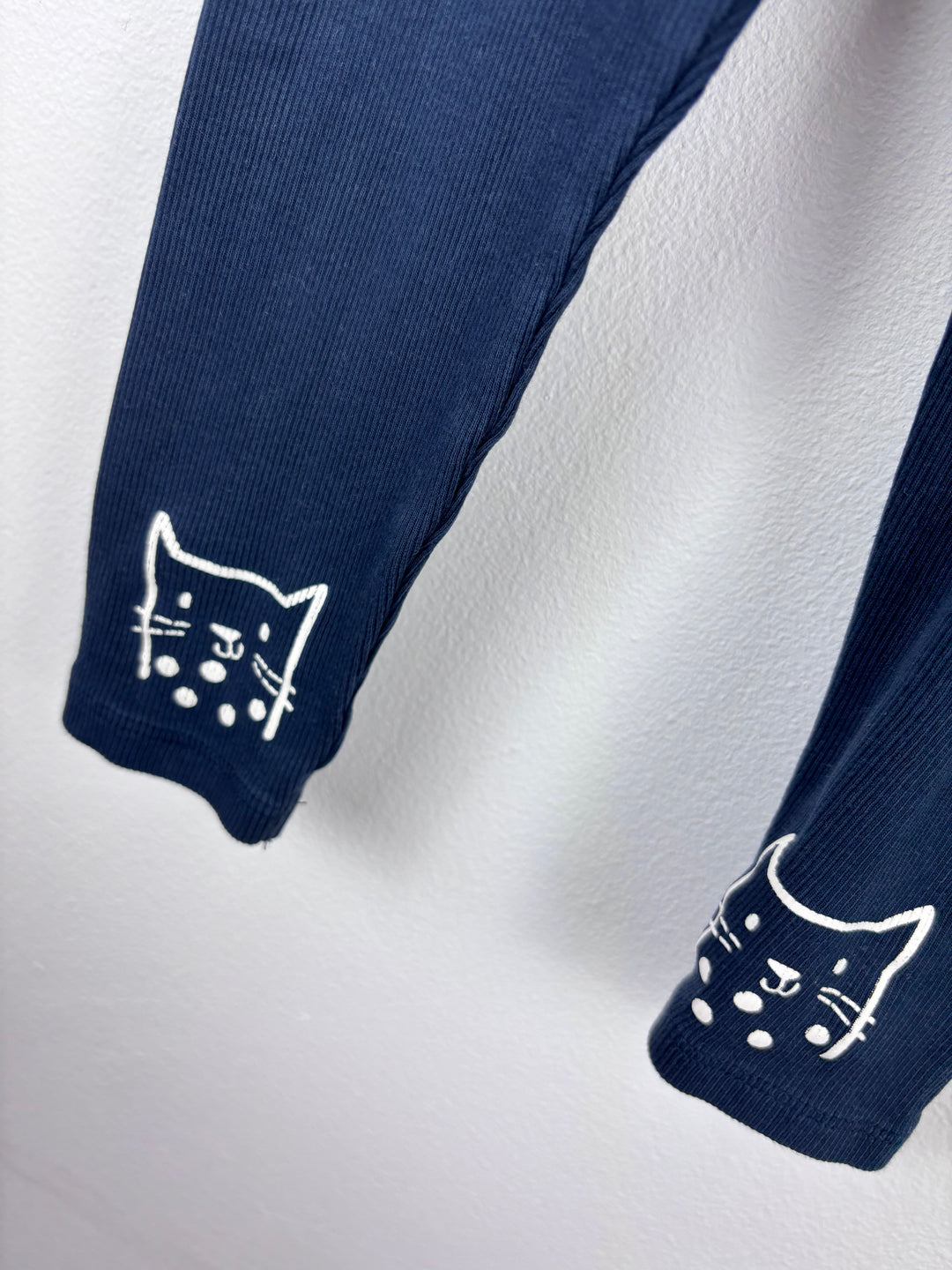 Next Navy Ribbed Leggings 2-3 Years-Leggings-Second Snuggle Preloved