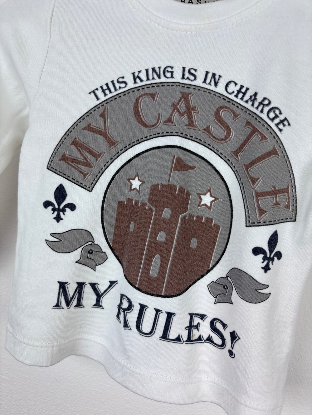 Hashtag Castle Print Top 6-9 Months-Tops-Second Snuggle Preloved