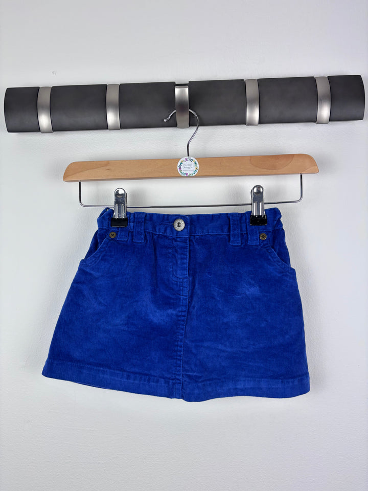 John Lewis Blue Cord Skirt 4 Years