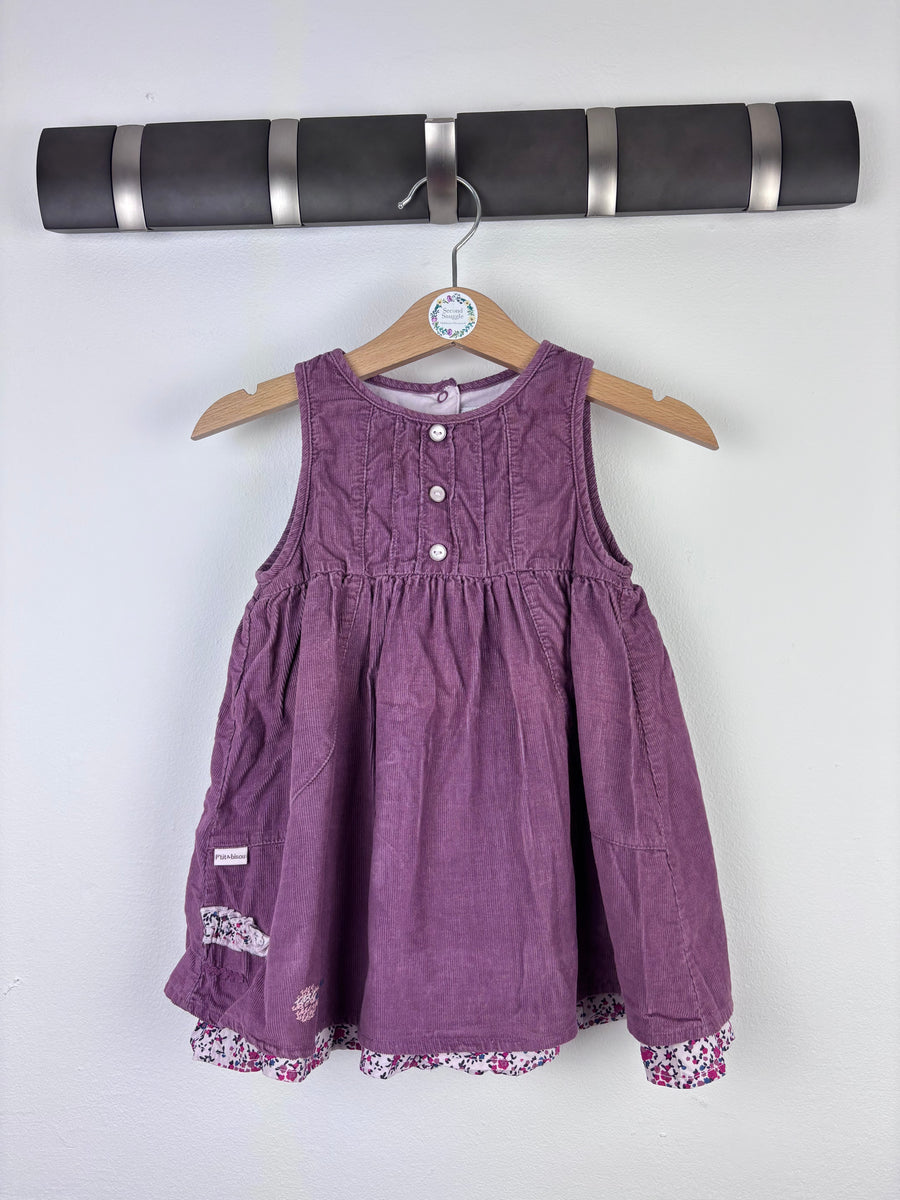 Petit Bisou Purple Cord Dress 12 Months-Dresses-Second Snuggle Preloved