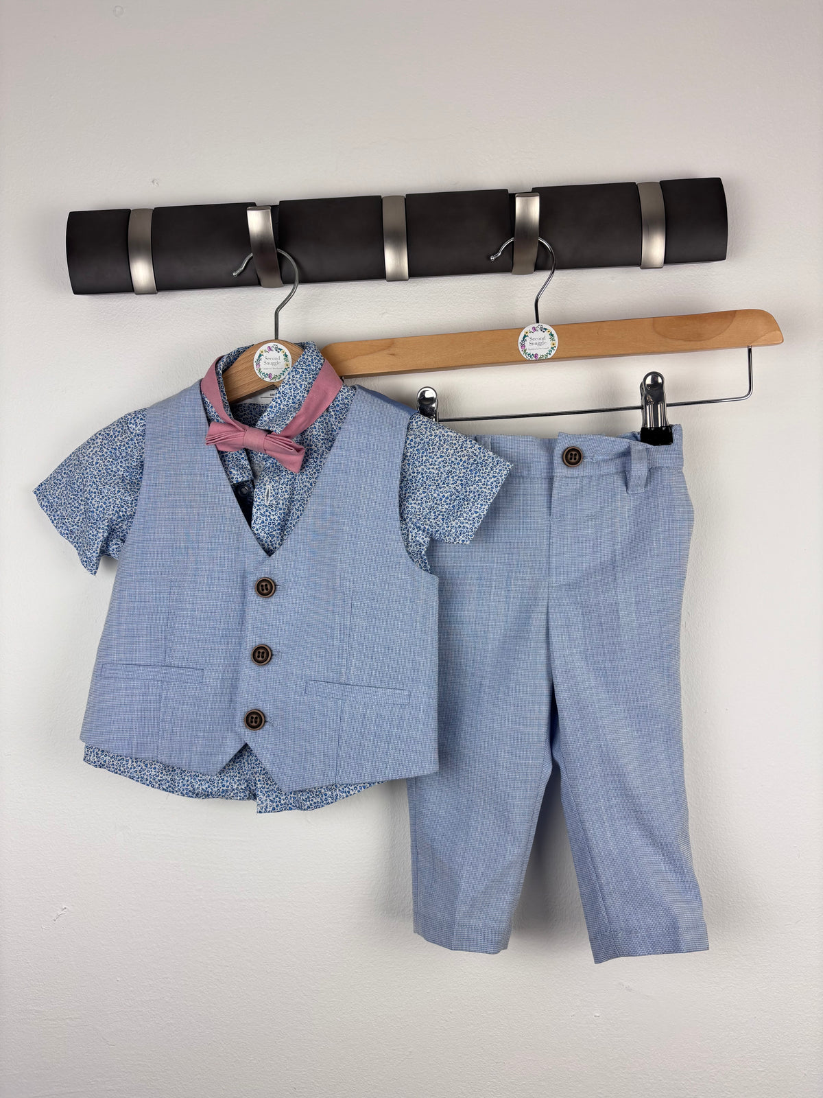 Next Blue Waistcoat Outfit Set 6-9 Months-Sets-Second Snuggle Preloved