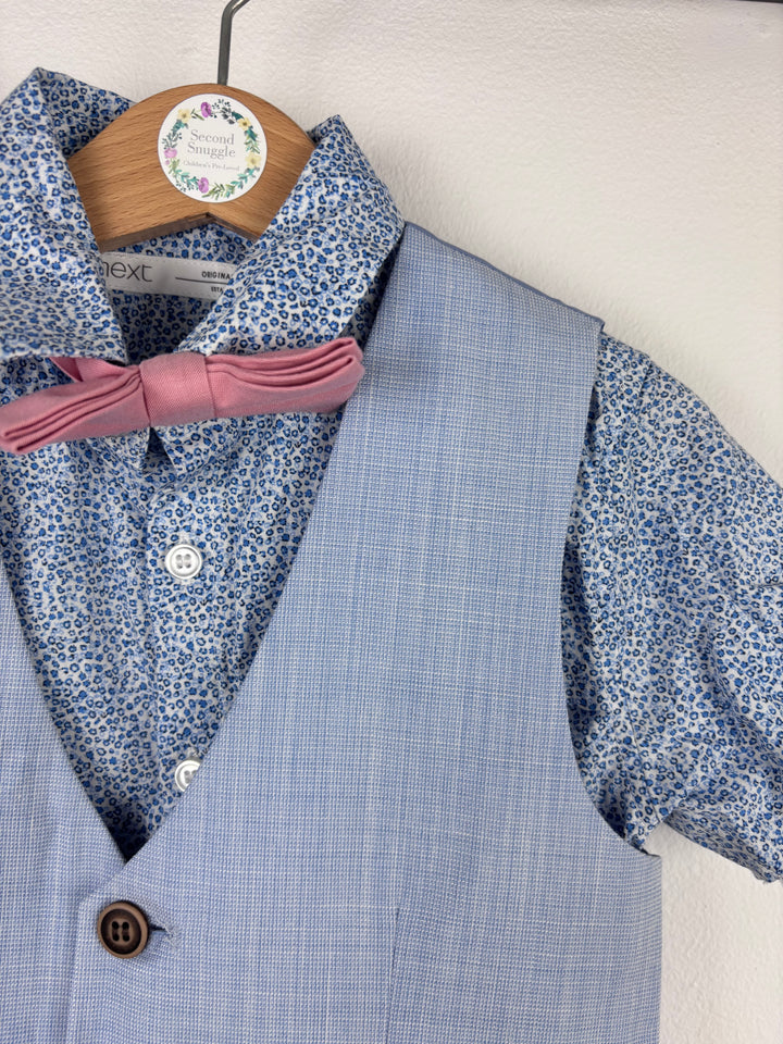 Next Blue Waistcoat Outfit Set 6-9 Months-Sets-Second Snuggle Preloved