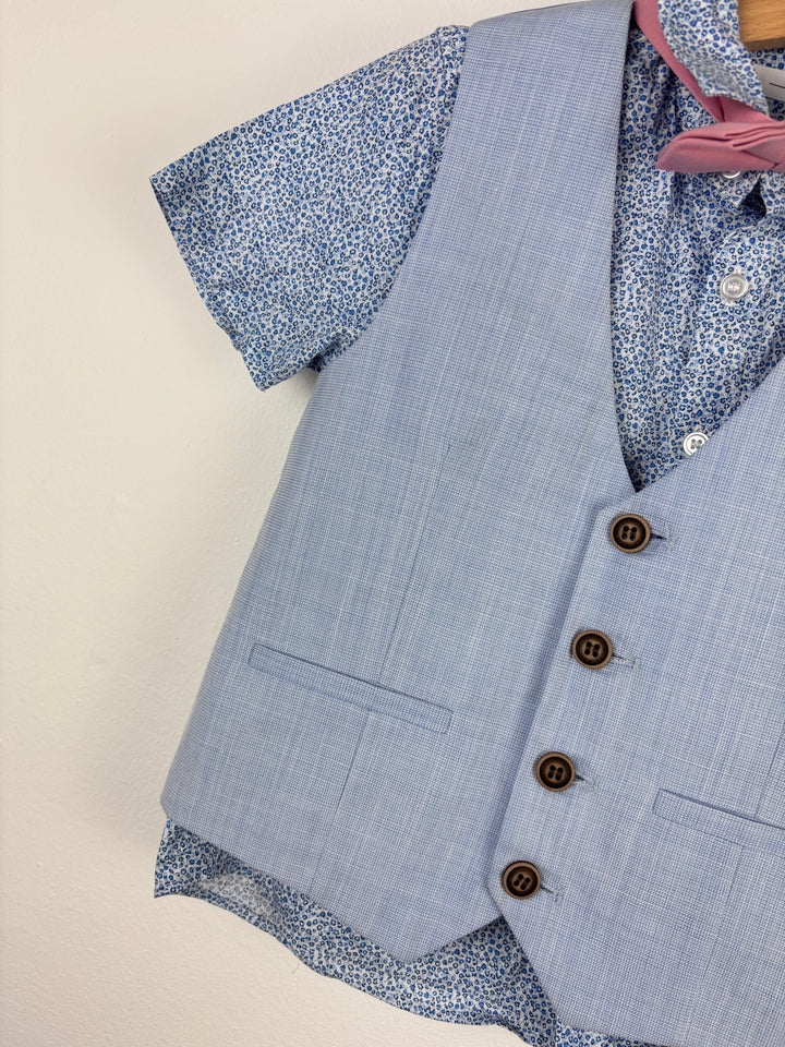 Next Blue Waistcoat Outfit Set 6-9 Months-Sets-Second Snuggle Preloved