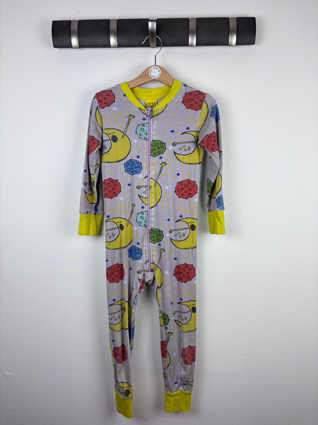 Duns Moon Print Zip Sleepsuit 104 (3-4 Years)-Rompers-Second Snuggle Preloved