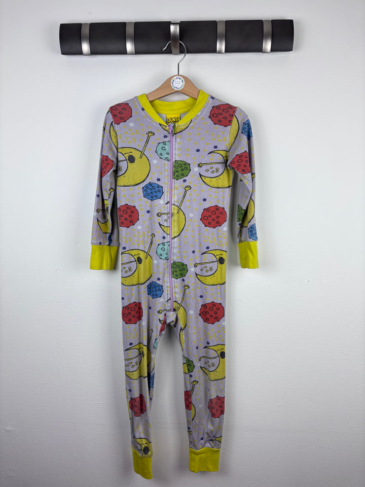 Duns Moon Print Zip Sleepsuit 104 (3-4 Years)-Rompers-Second Snuggle Preloved