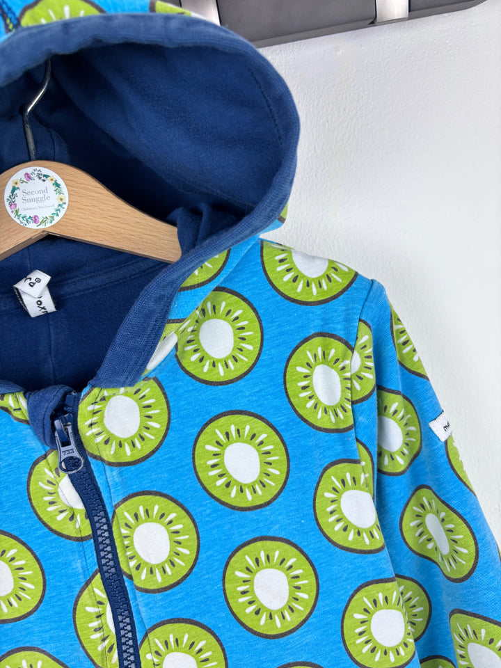 Maxomorra Kiwi Print Hooded All In One 110/116 (4-5 Years)-All In One-Second Snuggle Preloved