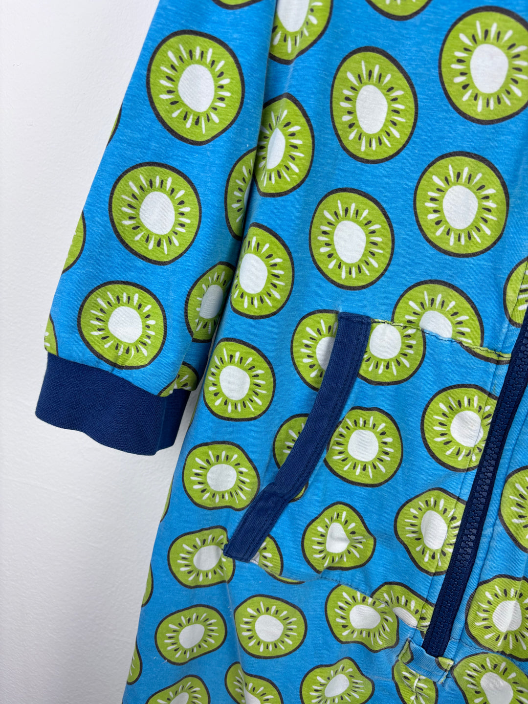Maxomorra Kiwi Print Hooded All In One 110/116 (4-5 Years)-All In One-Second Snuggle Preloved