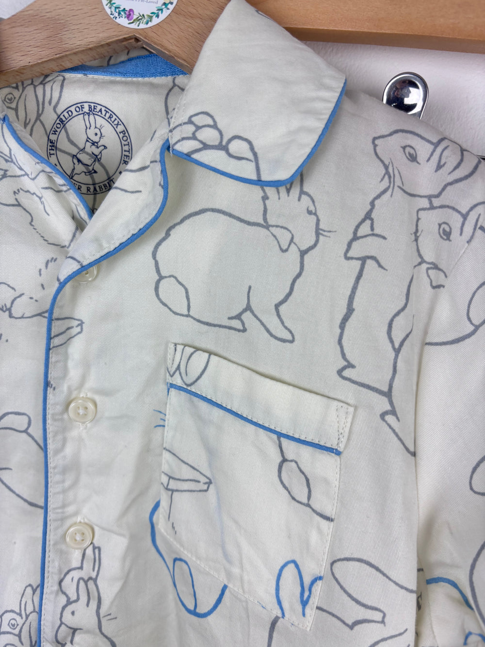 M&S Peter Rabbit Print Pyjama Set 3-4 Years-Night Wear-Second Snuggle Preloved