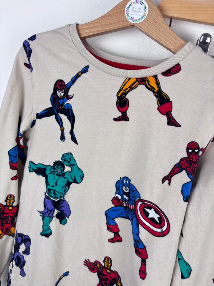 M&S Marvel Print Pyjama Set 8-9 Years-Night Wear-Second Snuggle Preloved