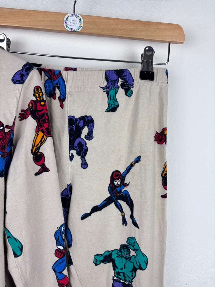 M&S Marvel Print Pyjama Set 8-9 Years-Night Wear-Second Snuggle Preloved