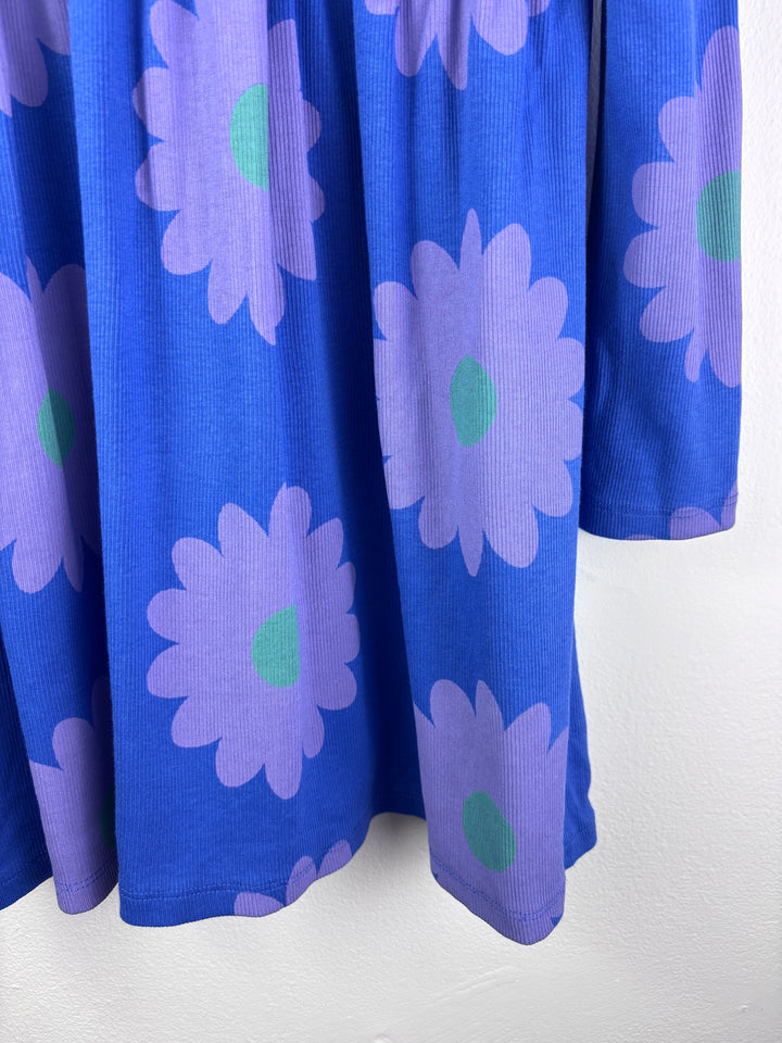 Next Blue Daisy Print Long Sleeve Dress 4-5 Years-Dresses-Second Snuggle Preloved