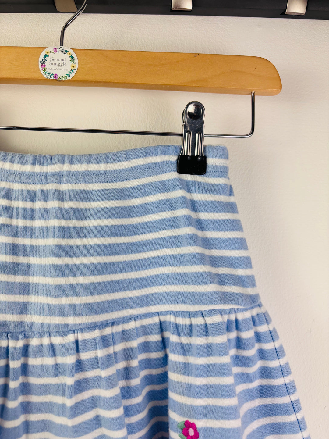 JoJo Blue Stripe Dinosaur Embroidered Skort 4-5 Years-Skorts-Second Snuggle Preloved