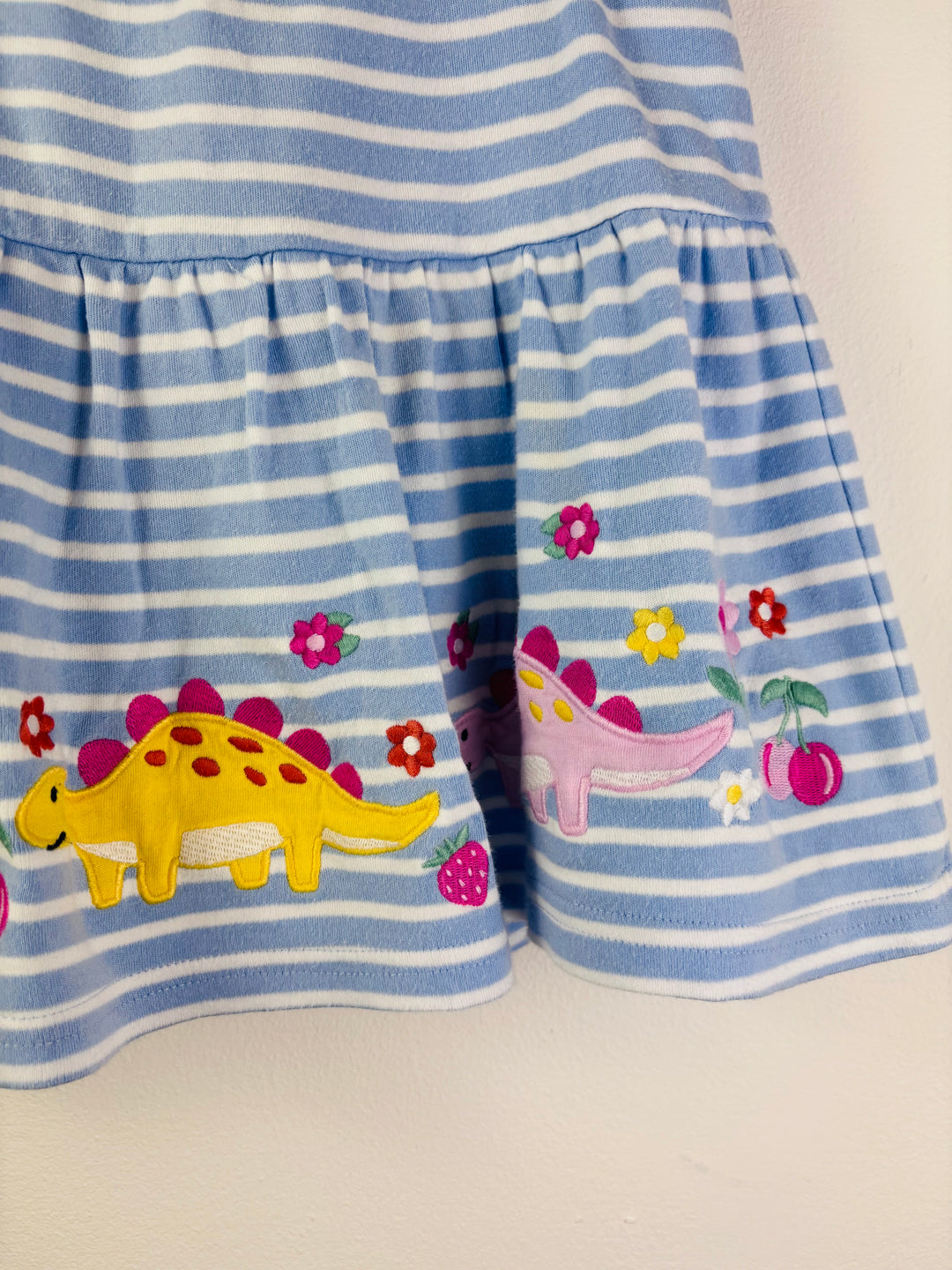 JoJo Blue Stripe Dinosaur Embroidered Skort 4-5 Years-Skorts-Second Snuggle Preloved