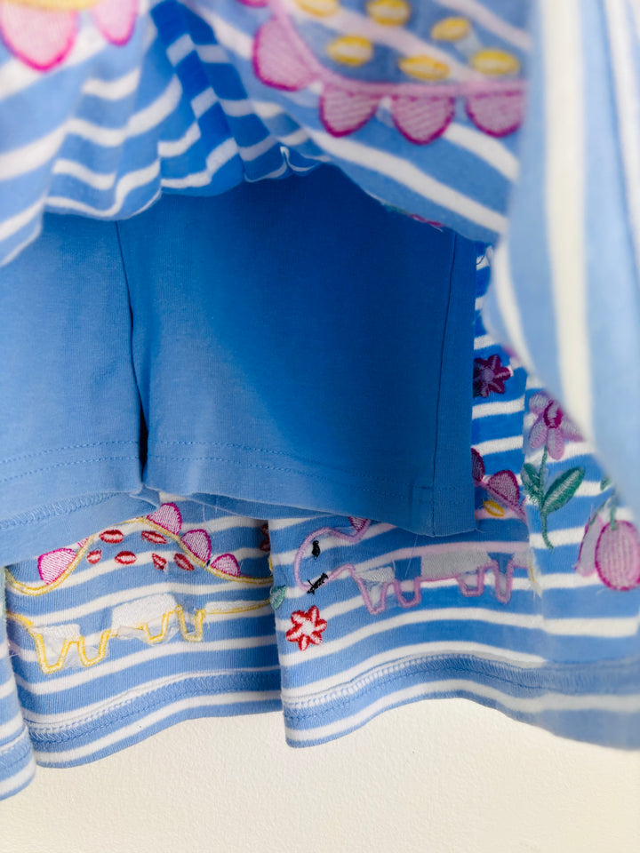 JoJo Blue Stripe Dinosaur Embroidered Skort 4-5 Years-Skorts-Second Snuggle Preloved