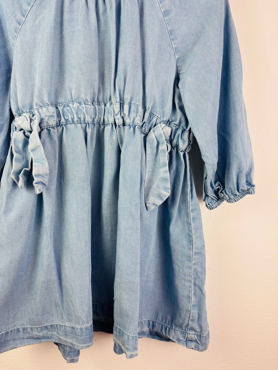 Zara Blue Denim Dress Tie Waist 4-5 Years-Dresses-Second Snuggle Preloved
