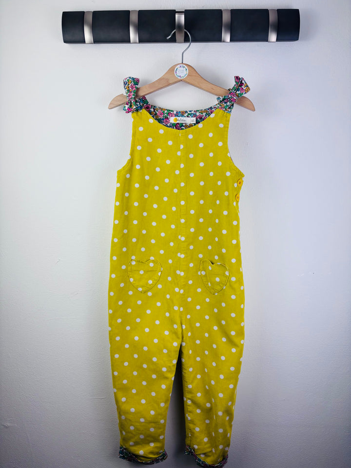 Boden Yellow Spot Dungarees Floral Trim 3-4 Years-Dungarees-Second Snuggle Preloved