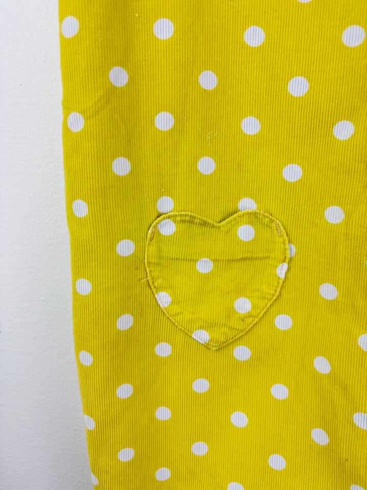 Boden Yellow Spot Dungarees Floral Trim 3-4 Years-Dungarees-Second Snuggle Preloved