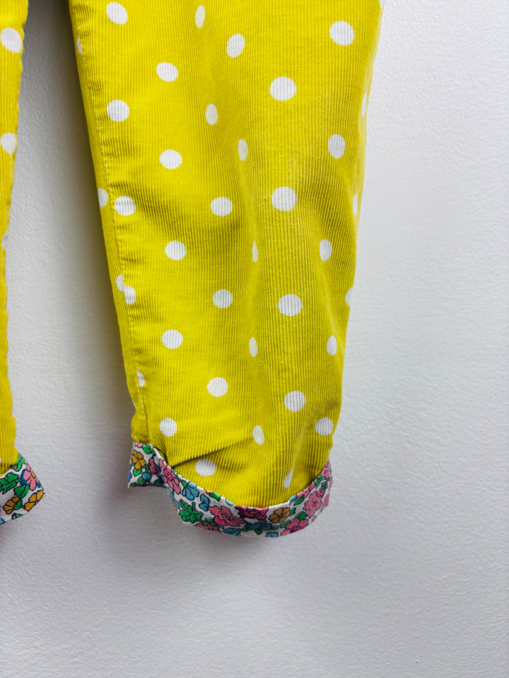 Boden Yellow Spot Dungarees Floral Trim 3-4 Years-Dungarees-Second Snuggle Preloved