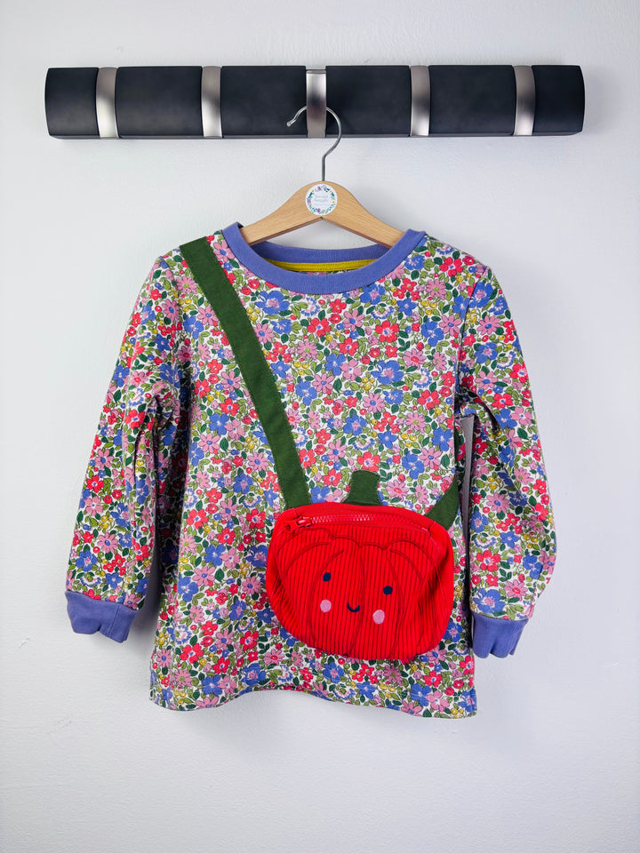 Boden Floral Jumper with Pumpkin Bag Detail 4-5 Years
