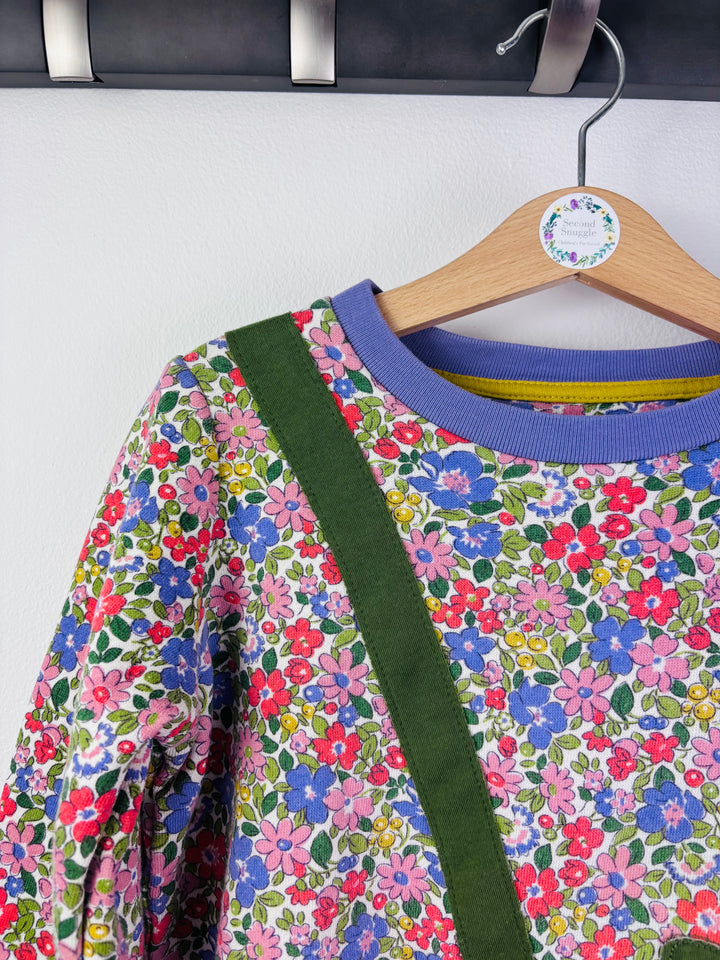 Boden Floral Jumper with Pumpkin Bag Detail 4-5 Years