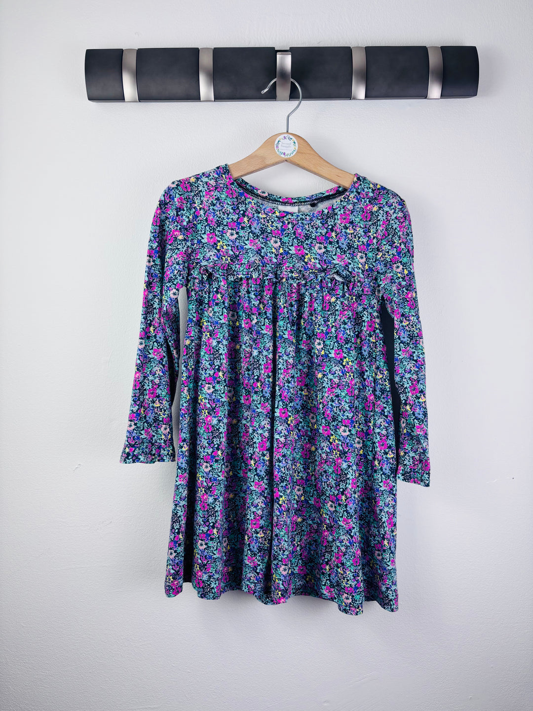 Next Navy Floral Long Sleeve Dress 4-5 Years