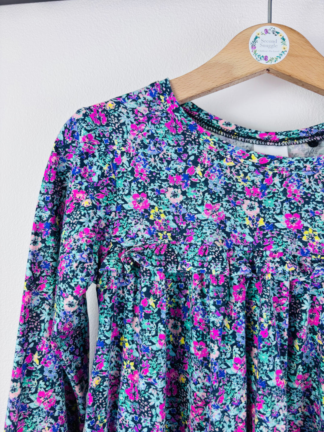 Next Navy Floral Long Sleeve Dress 4-5 Years