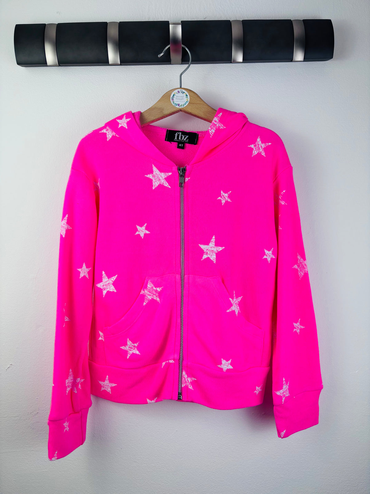 Flowers By Zoe Pink Star Zip Hoodie 4T Years-Hoodies-Second Snuggle Preloved