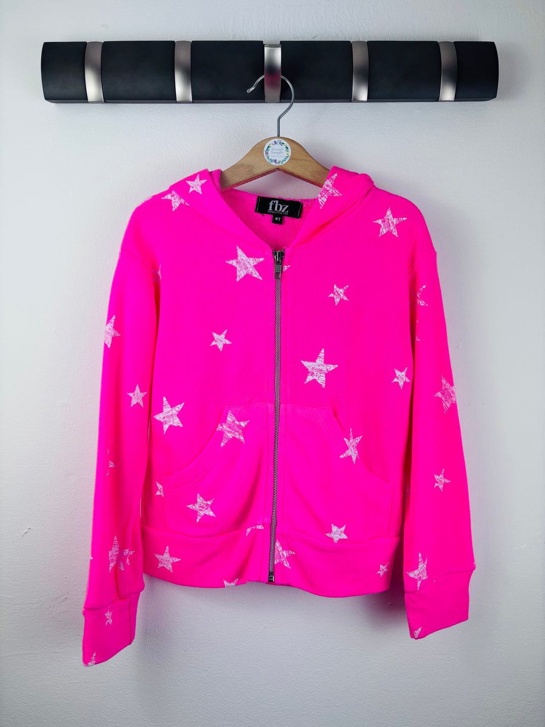 Flowers By Zoe Pink Star Zip Hoodie 4T Years-Hoodies-Second Snuggle Preloved
