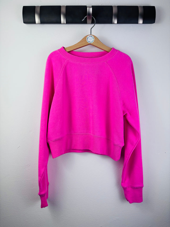 Katie J NYC Hot Pink Cropped Sweatshirt Medium Tween (Approx 9-10 Years)