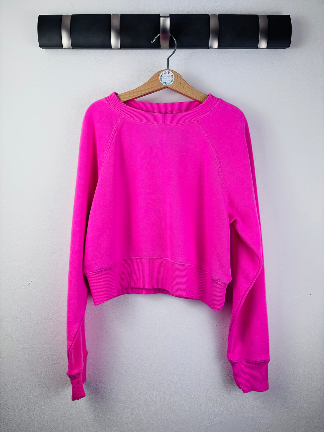 Katie J NYC Hot Pink Cropped Sweatshirt Medium Tween (Approx 9-10 Years)