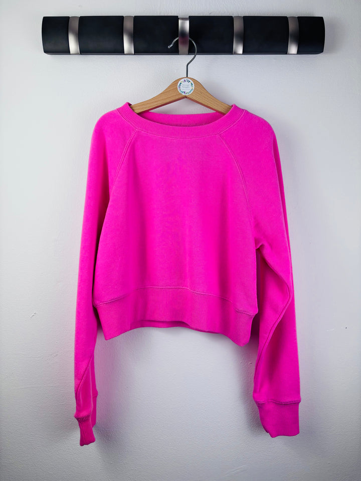 Katie J NYC Hot Pink Cropped Sweatshirt Medium Tween (Approx 9-10 Years)