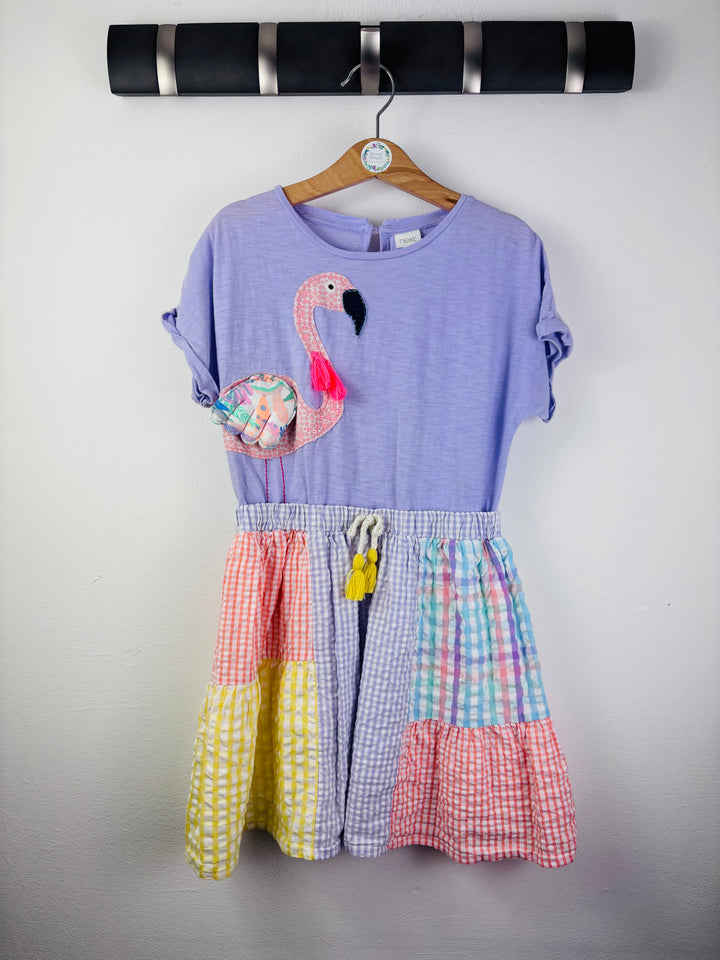 Next Lilac Flamingo Patchwork Dress 4-5 Years