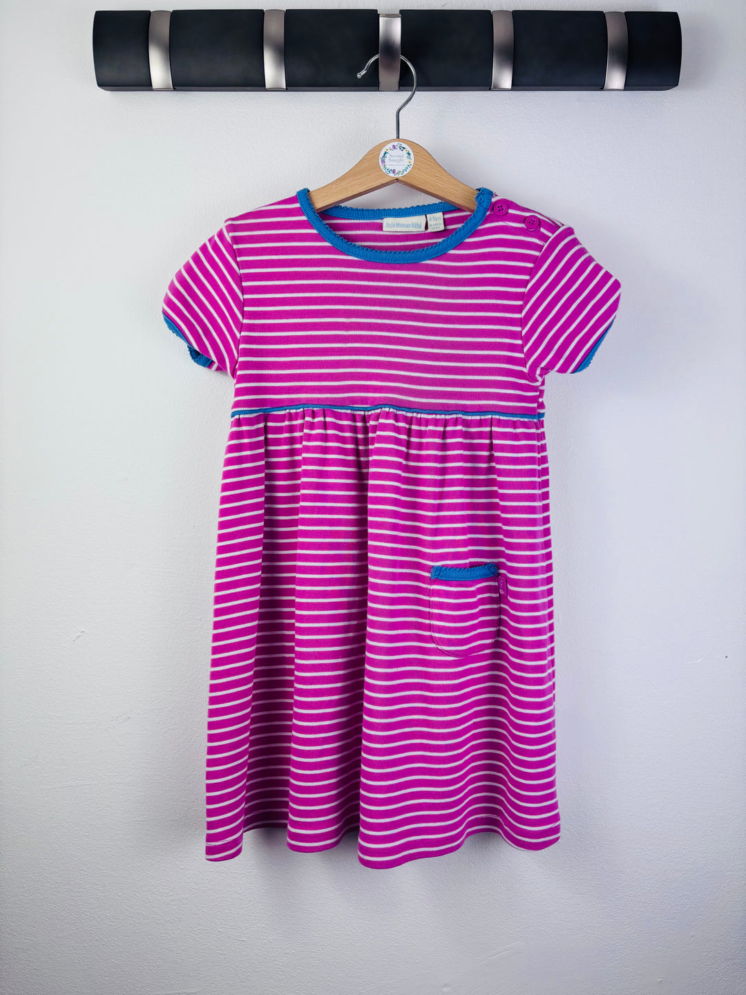 JoJo Pink Stripe Short Sleeve Dress 4-5 Years