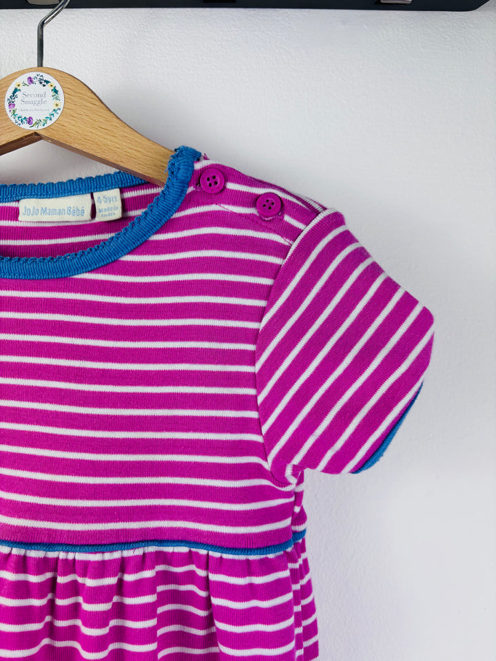 JoJo Pink Stripe Short Sleeve Dress 4-5 Years
