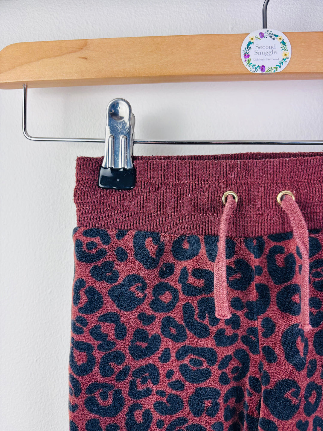H&M Burgundy Leopard Print Wide Leg Trousers 2-3 Years