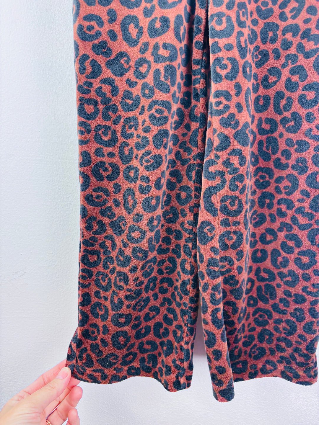 H&M Burgundy Leopard Print Wide Leg Trousers 2-3 Years