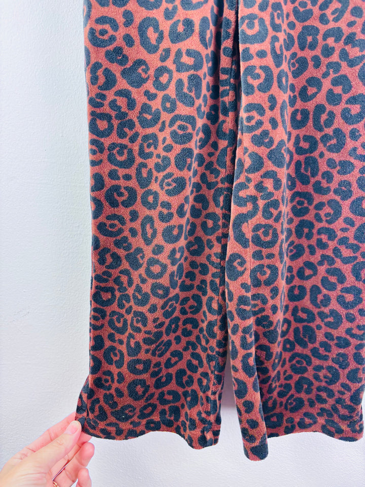H&M Burgundy Leopard Print Wide Leg Trousers 2-3 Years