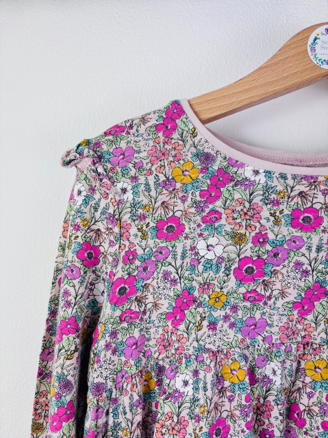 Next Pink Floral Long Sleeve Dress 4-5 Years