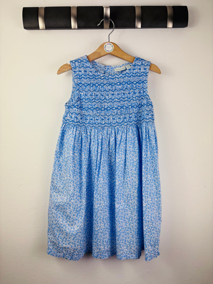 JoJo Maman Bébé Blue Smocked Floral Dress 4-5 Years