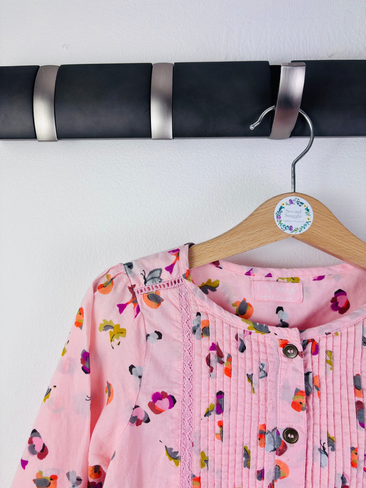 Next Pink Bird Print Button Tunic Top 5 Years