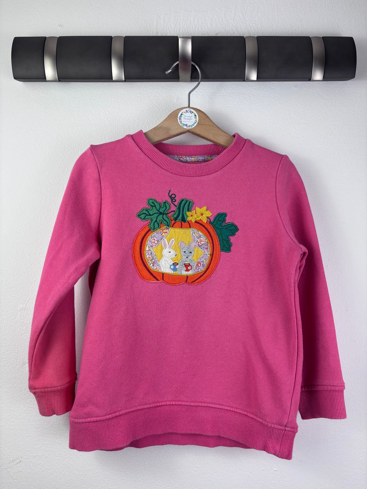 Boden Pink Pumpkin Appliqué Sweatshirt 4-5 Years